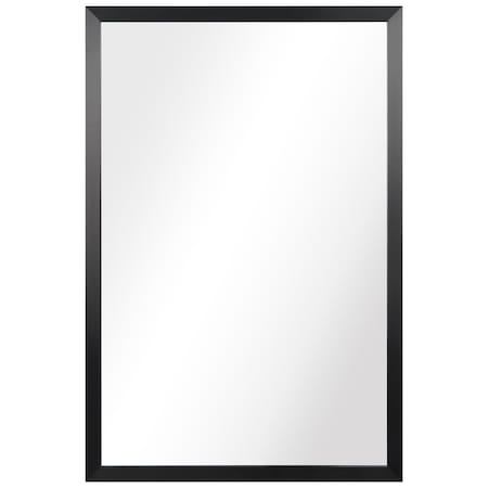 Solid Storage Supplies Contempo Brushed Stainless Steel Black rectangular Wall Mirror SO2958924